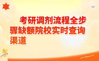 考研调剂流程全步骤+缺额院校实时查询渠道，2026上岸必看！