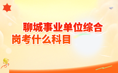 聊城事业单位综合岗考什么科目？2026年改革全解读