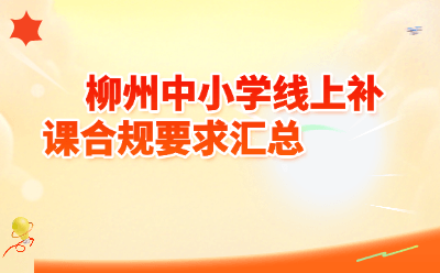 2026年柳州中小学线上补课合规要求汇总
