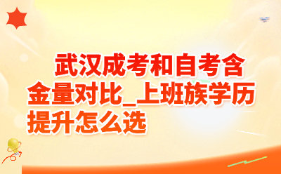 武汉成考和自考含金量对比：上班族学历提升选哪个更香？